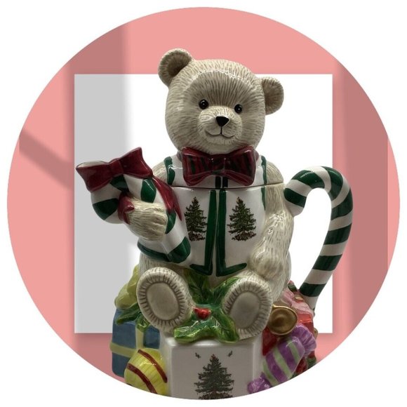 Spode Teddy Bear Christmas Tree Teapot with Lid - Picture 15 of 16